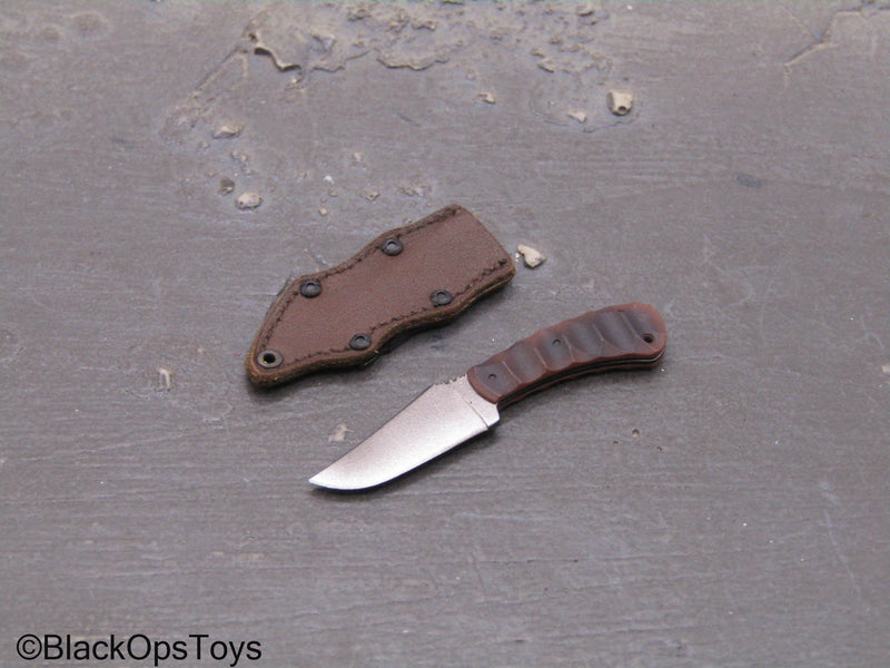 Load image into Gallery viewer, BLADE - Knife w/Brown Leather Like Sheath
