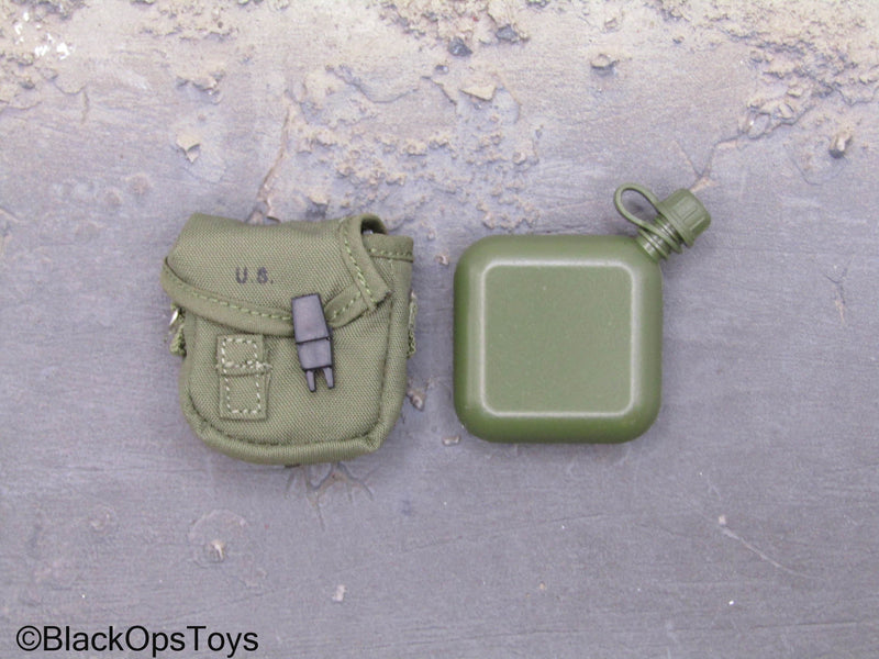 Load image into Gallery viewer, Vietnam MACV-SOG - 2QT Square Canteen w/Green Pouch
