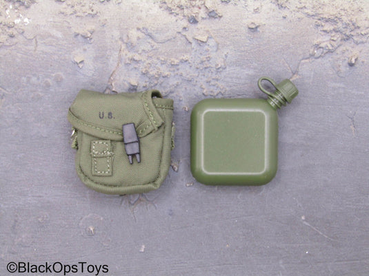 Vietnam MACV-SOG - 2QT Square Canteen w/Green Pouch