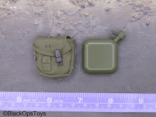 Vietnam MACV-SOG - 2QT Square Canteen w/Green Pouch