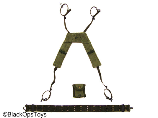 Vietnam MACV-SOG - Green Rivet Belt w/Suspenders & Letter Pouch