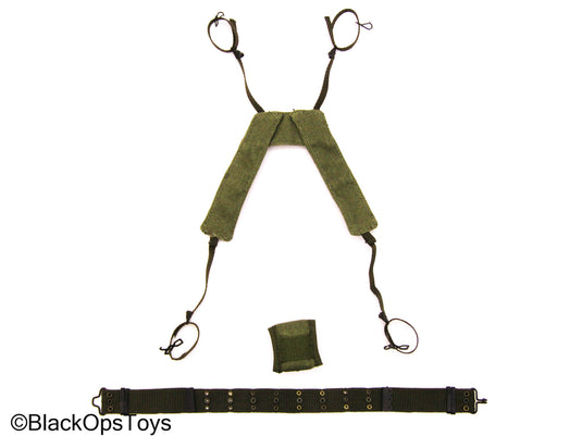 Vietnam MACV-SOG - Green Rivet Belt w/Suspenders & Letter Pouch