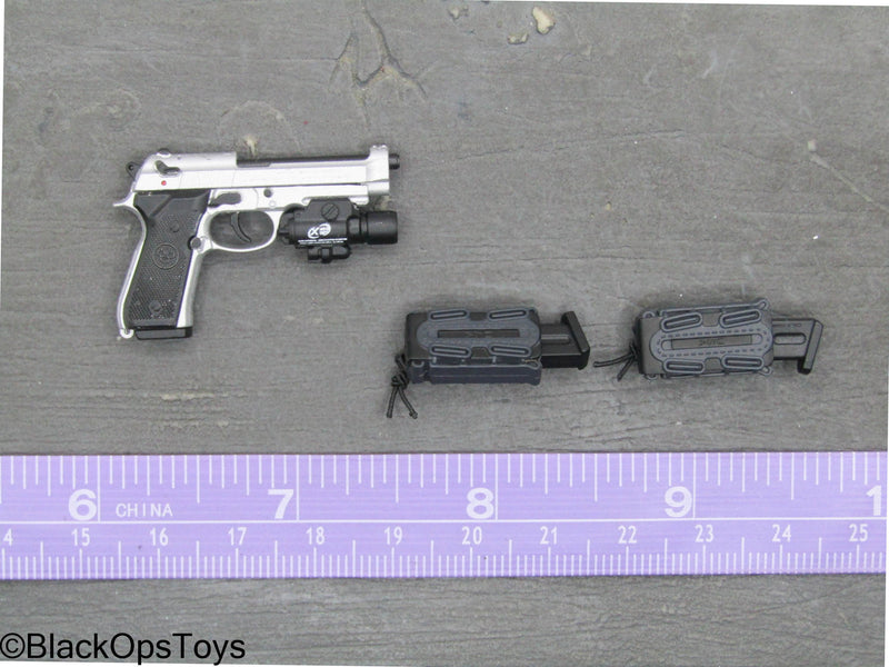 Load image into Gallery viewer, PMC Weapon Set F Ver. C - Silver-Colored M9 Pistol Set
