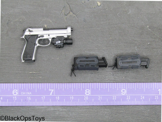 PMC Weapon Set F Ver. C - Silver-Colored M9 Pistol Set