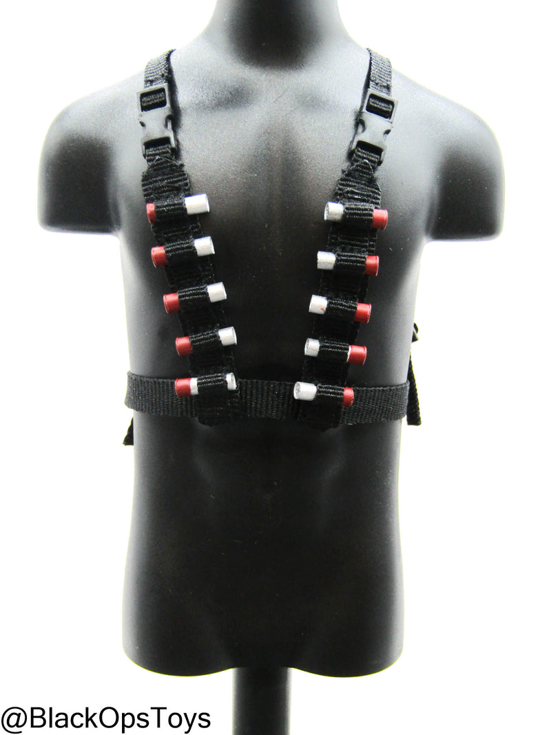 Load image into Gallery viewer, Female Flight Officer - Black 12 Gauge Shell Holster Harness
