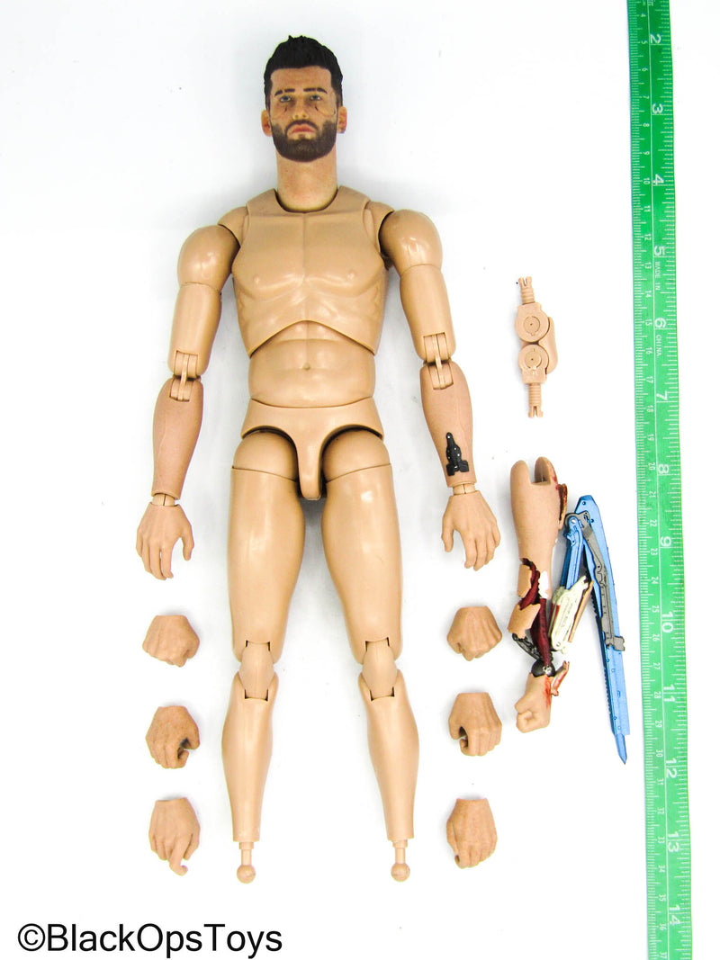 Load image into Gallery viewer, Cyberpunk 2077 V Male - Male Base Body w/Head Sculpt &amp; Robotic Arm
