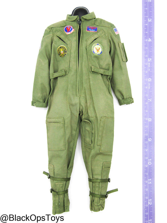 The Ace - Maverick - OD Green Nomex Flight Suit w/Patches