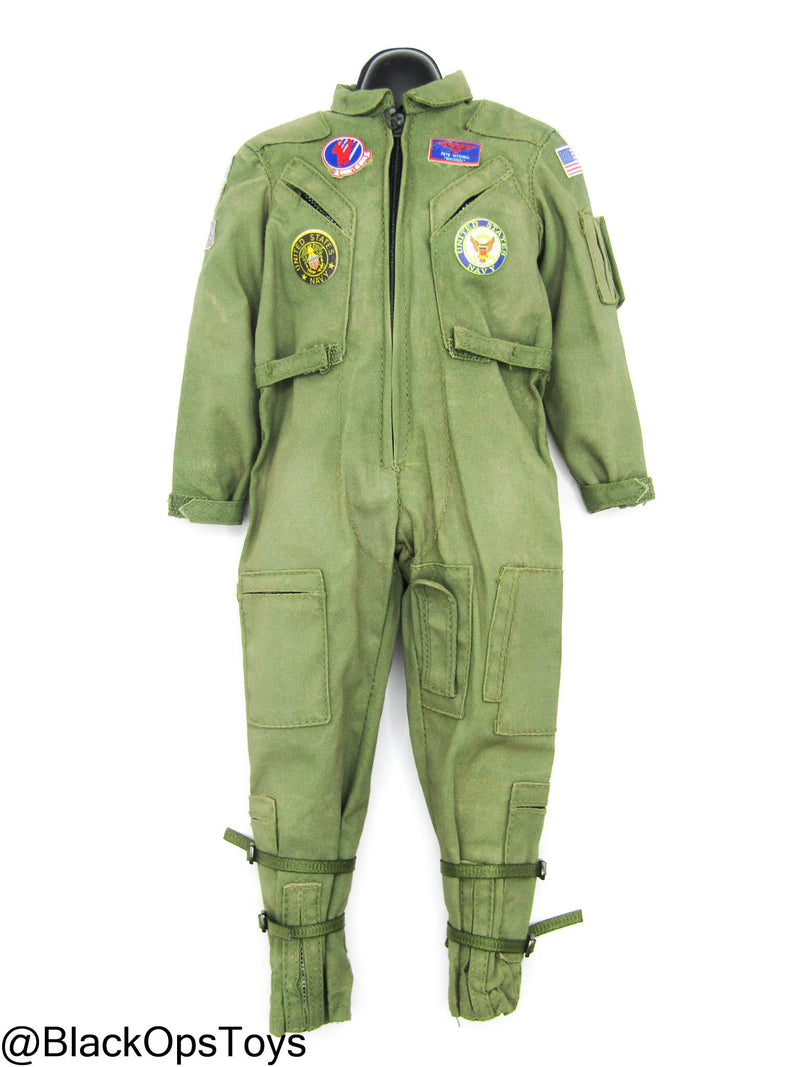 Load image into Gallery viewer, The Ace - Maverick - OD Green Nomex Flight Suit w/Patches
