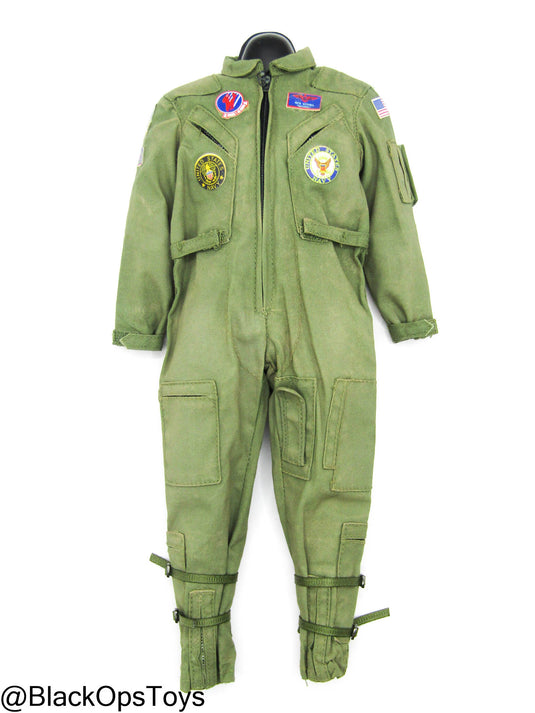 The Ace - Maverick - OD Green Nomex Flight Suit w/Patches