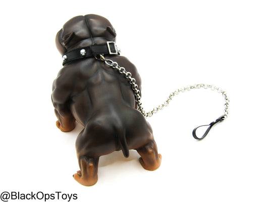 Poker Kingdom - Nell - Brown Bulldog w/Collar & Metal Chain