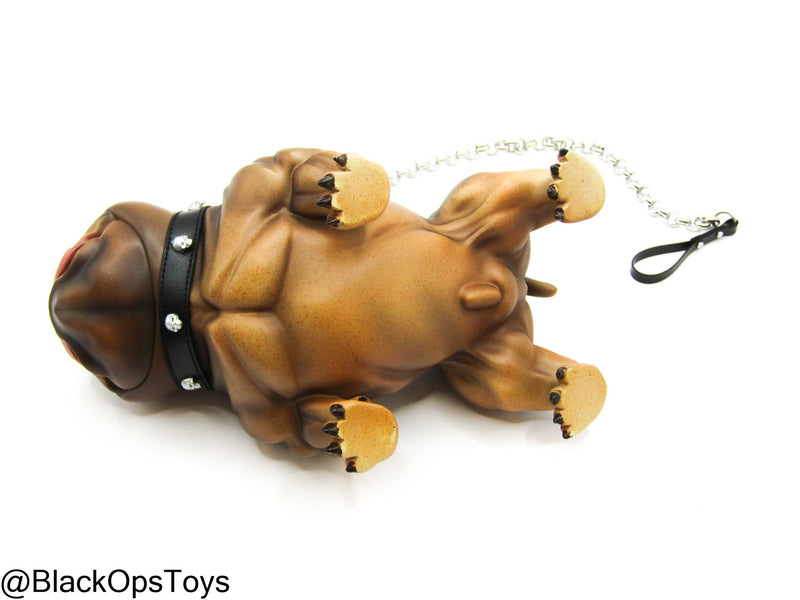 Load image into Gallery viewer, Poker Kingdom - Nell - Brown Bulldog w/Collar &amp; Metal Chain
