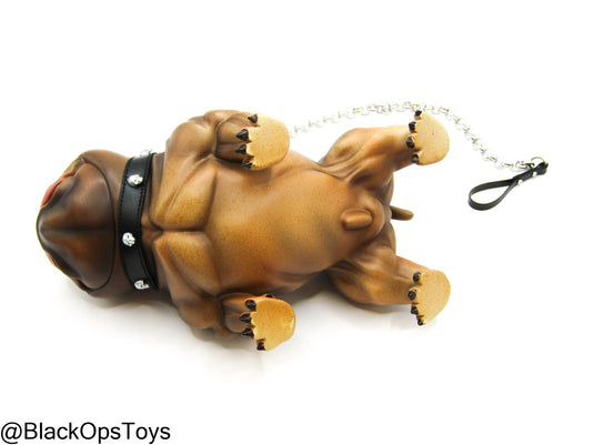 Poker Kingdom - Nell - Brown Bulldog w/Collar & Metal Chain