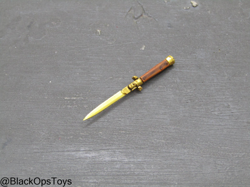 Load image into Gallery viewer, Poker Kingdom - Nell - Gold Like Switchblade Knife
