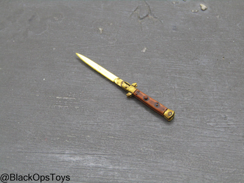 Load image into Gallery viewer, Poker Kingdom - Nell - Gold Like Switchblade Knife
