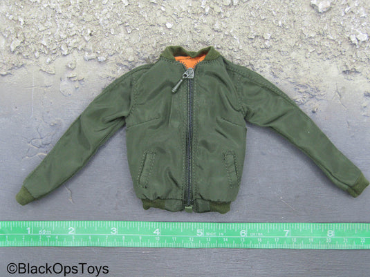 Green jacket orange top lining