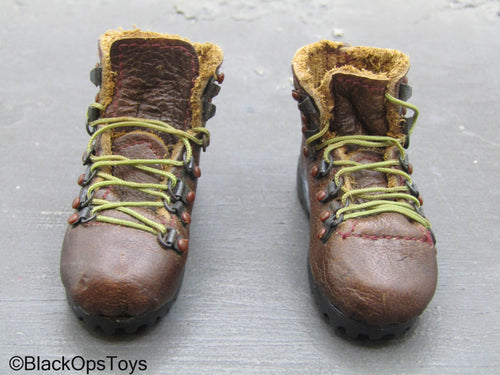 Brown Leather Like Hiking Shoes (Foot Type)