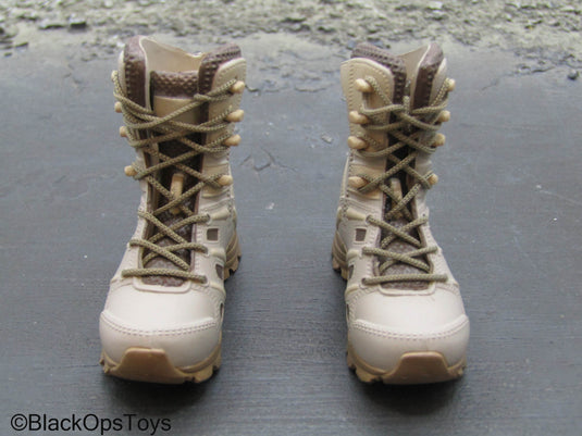 Female - Tan Combat Boots (Foot type)