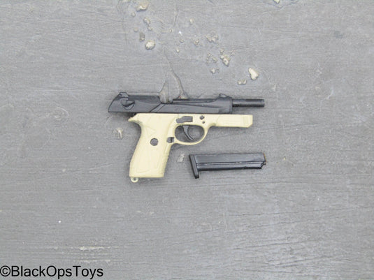 Beige Beretta w/Drop Leg Holster & Removable Magazine