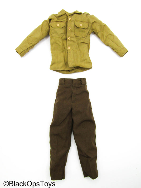 WWII - Tan Combat Shirt w/Brown Pants
