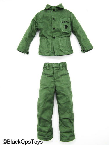 WWII - Marine Corp Green HBT Combat Uniform Set