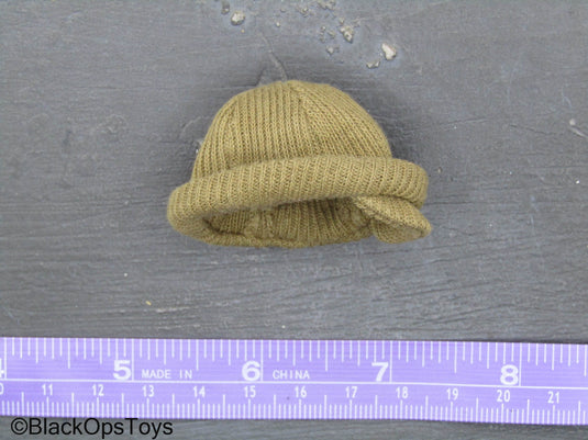 WWII - Tan Knit Hat w/Bill