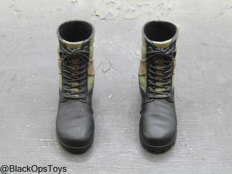 Load image into Gallery viewer, Vietnam Era Female - OD Green &amp; Black Female Combat Boots
