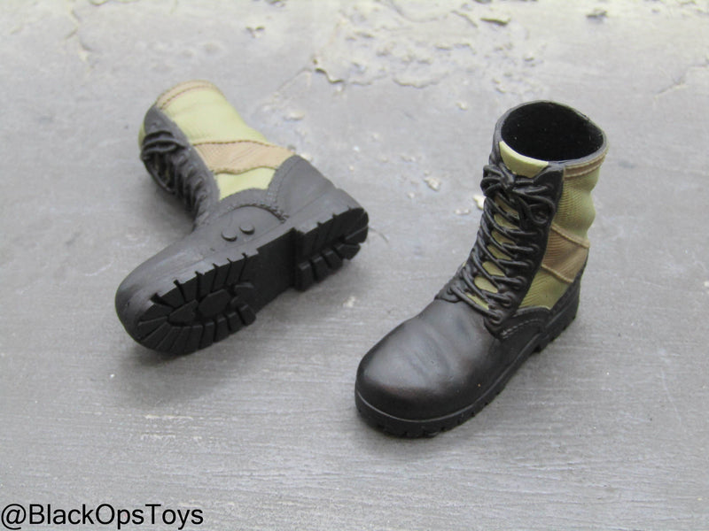 Load image into Gallery viewer, Vietnam Era Female - OD Green &amp; Black Female Combat Boots
