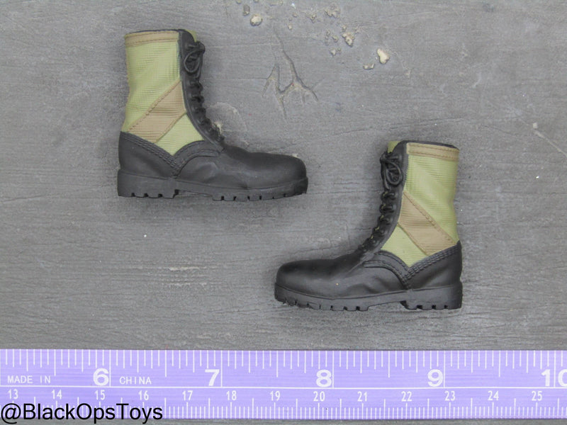 Load image into Gallery viewer, Vietnam Era Female - OD Green &amp; Black Female Combat Boots
