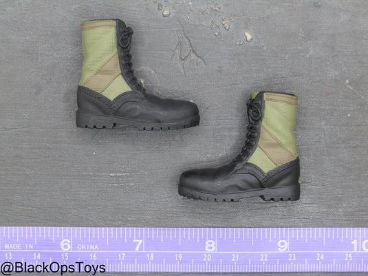 Vietnam Era Female - OD Green & Black Female Combat Boots