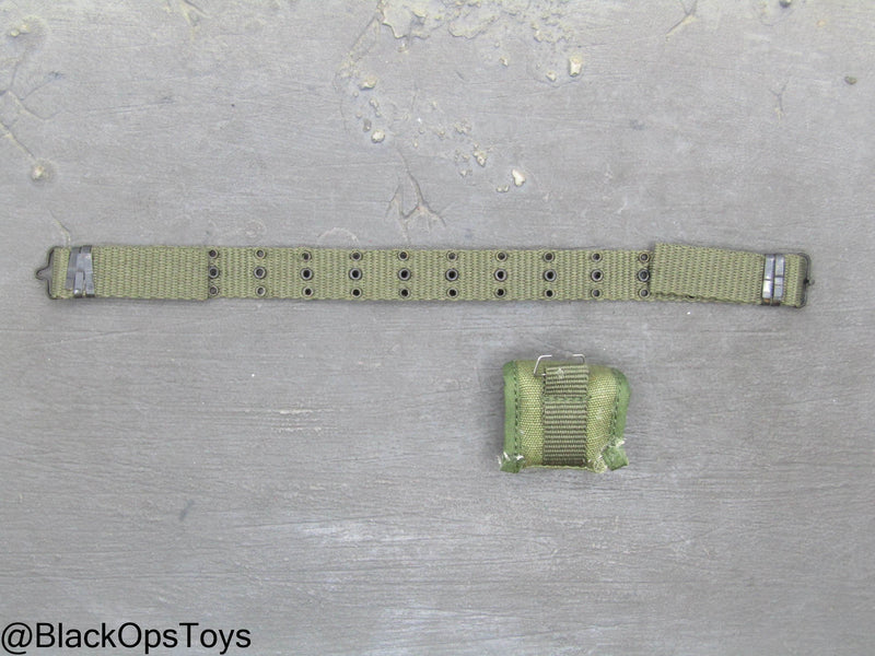 Load image into Gallery viewer, Vietnam Era Female - OD Green Rivet Belt w/Pouch
