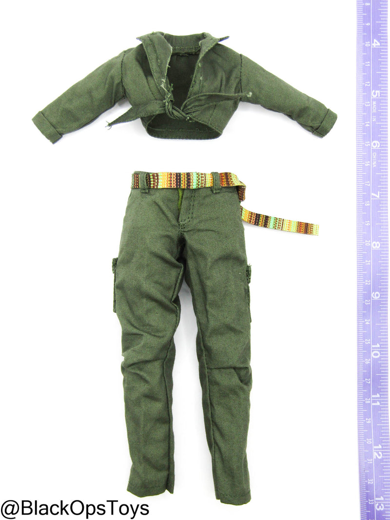 Load image into Gallery viewer, Vietnam Era Female - OD Green Female Combat Uniform w/Hippy Belt
