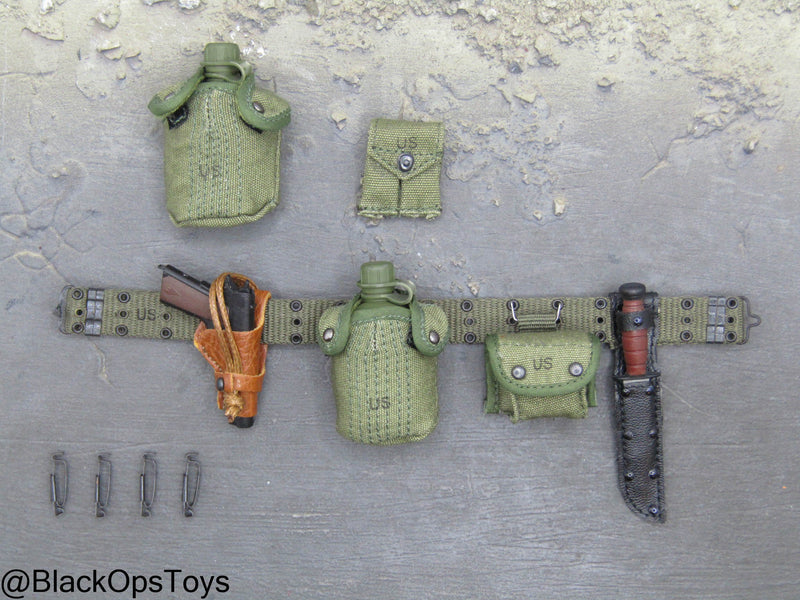 Load image into Gallery viewer, Vietnam Era Female - OD Green Rivet Battle Belt w/Pouch &amp; Gear Set
