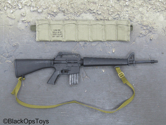 Vietnam Era Male - Black M16 Rifle w/Sling & Bandoleer