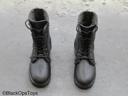 Vietnam Era Male - Black Leather Like Boots (Foot Type)