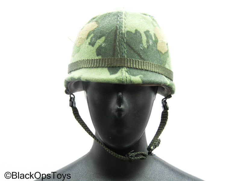 Load image into Gallery viewer, Vietnam Era Male - ERDL Leaf Camo Helmet
