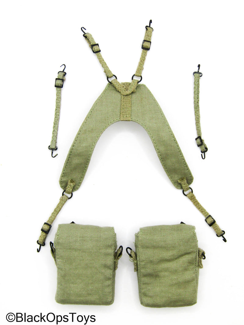 Load image into Gallery viewer, WWII - Tan Cloth Medic Pouch Set w/Suspenders
