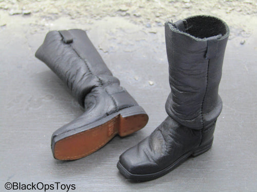 Western Gear - Black Leather Cavalry Boots (Foot Type)