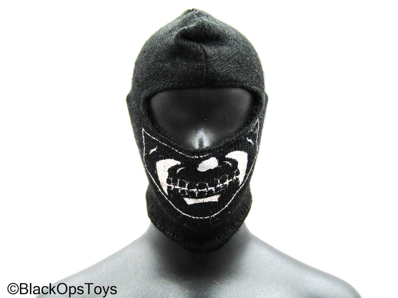 Load image into Gallery viewer, Black Balaclava w/White Skull Detail (x3)
