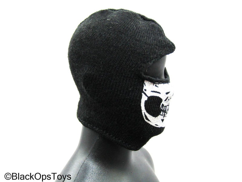 Load image into Gallery viewer, Black Balaclava w/White Skull Detail (x3)
