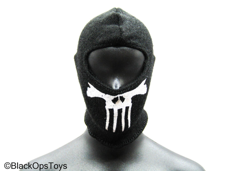 Load image into Gallery viewer, Black Balaclava w/White Skull Detail (x3)
