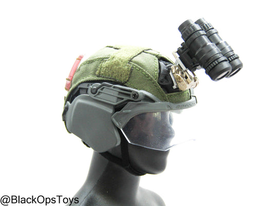 ZERT AMG Juggernaut - OD Green Helmet w/NVG & Face Shield Set