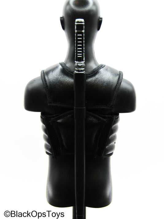 Blade Warrior - Black Leather Like Vest w/Sword & Sheath