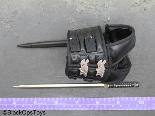 Blade Warrior - Black Leather Like Vest w/Sword & Sheath