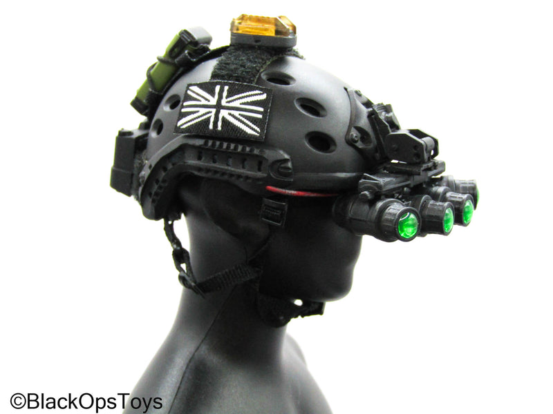 Load image into Gallery viewer, Doomsday Guardian - Black Helmet w/NVG Set
