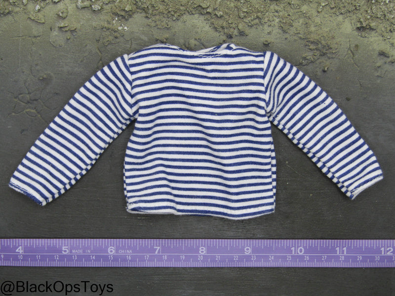 Load image into Gallery viewer, Blue &amp; White Striped Long Sleeve Shirt
