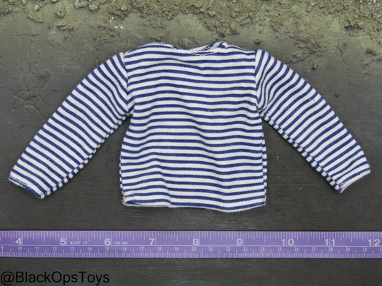 Blue & White Striped Long Sleeve Shirt