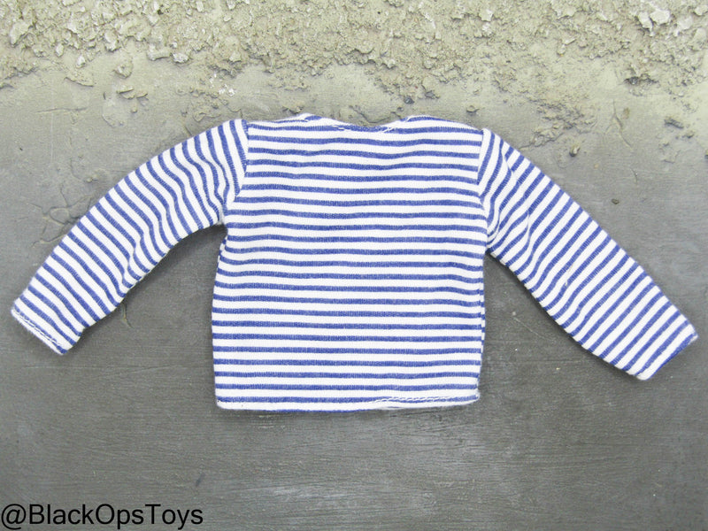 Load image into Gallery viewer, Blue &amp; White Striped Long Sleeve Shirt
