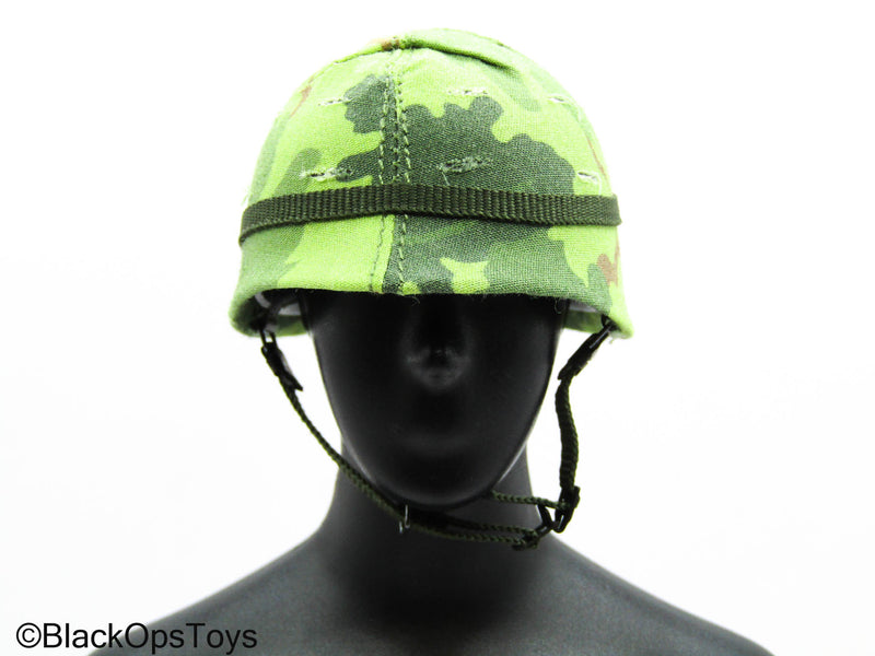 Load image into Gallery viewer, Vietnam US Army LRRP - Metal Wineleaf Camo Helmet
