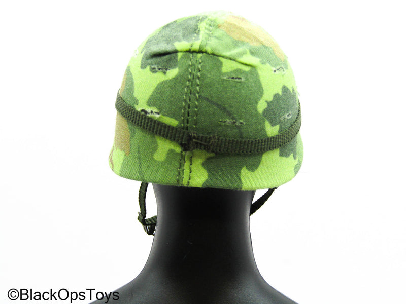 Load image into Gallery viewer, Vietnam US Army LRRP - Metal Wineleaf Camo Helmet
