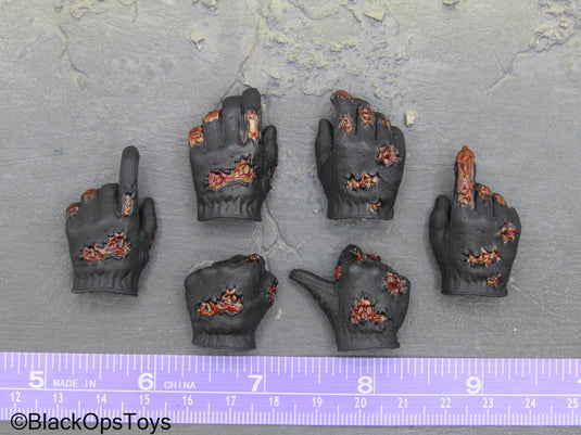 Future Warrior - Black Battle Damaged Gloved Hand Set